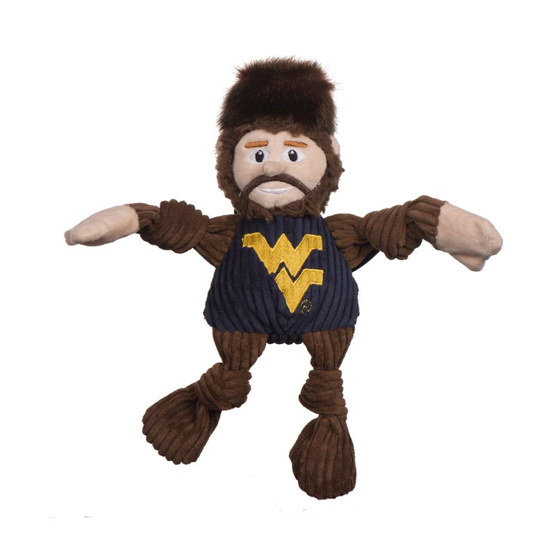HuggleHounds Knottie Plush Dog Toy - Stuffed Animal Toy, Puppy Toys, Squeaky Toy for Small, Medium & Large Dogs, Durable Plush to Keep Busy, Officially Licensed - West Virginia Mountaineer, Small - Image 1